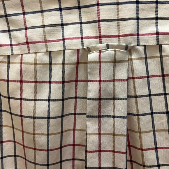 Orvis Casual Buttoned Down Shirt Cream Red Black Size Small - Picture 6 of 7
